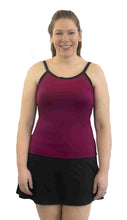 Load image into Gallery viewer, mastectomy swimsuit post mastectomy with mastectomy swim breast forms included and no elastic bra band or pocketed bra pink
