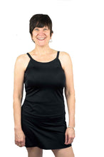 Load image into Gallery viewer, Post mastectomy bathing suit with breast forms or breast prosthesis sewn in and without shelf bra or pocketed bra on lymphedema scars or mastectomy scars
